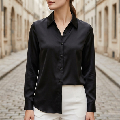 Ladies Elegant Long Sleeve Work Blouse Shirt