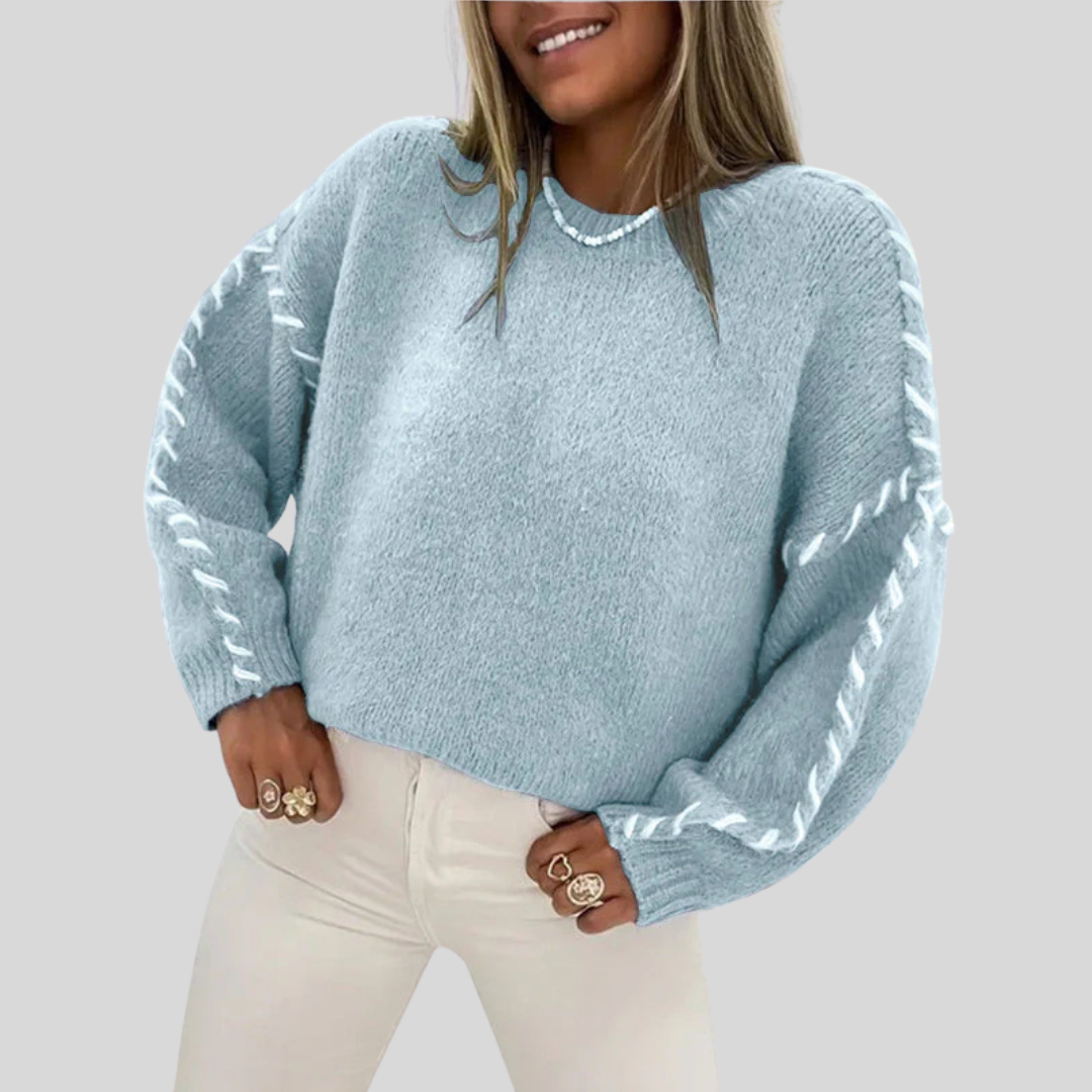 Comfy Crew Neck Long Sleeve Pullover Sweater