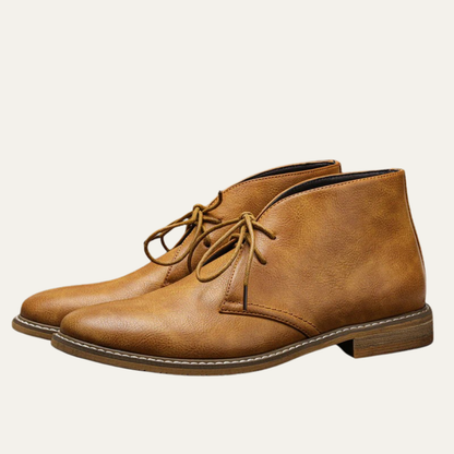 Simple Brown Leather Chukka Boots