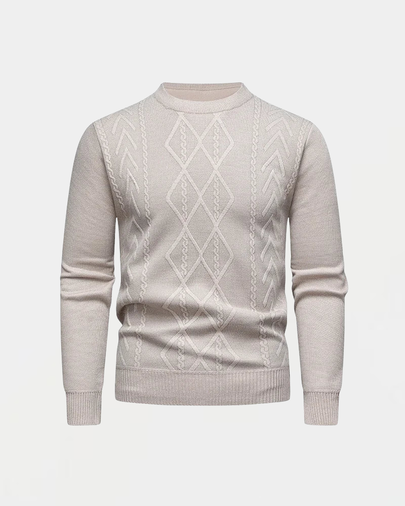 Classic Crew Neck Patterned Sweater