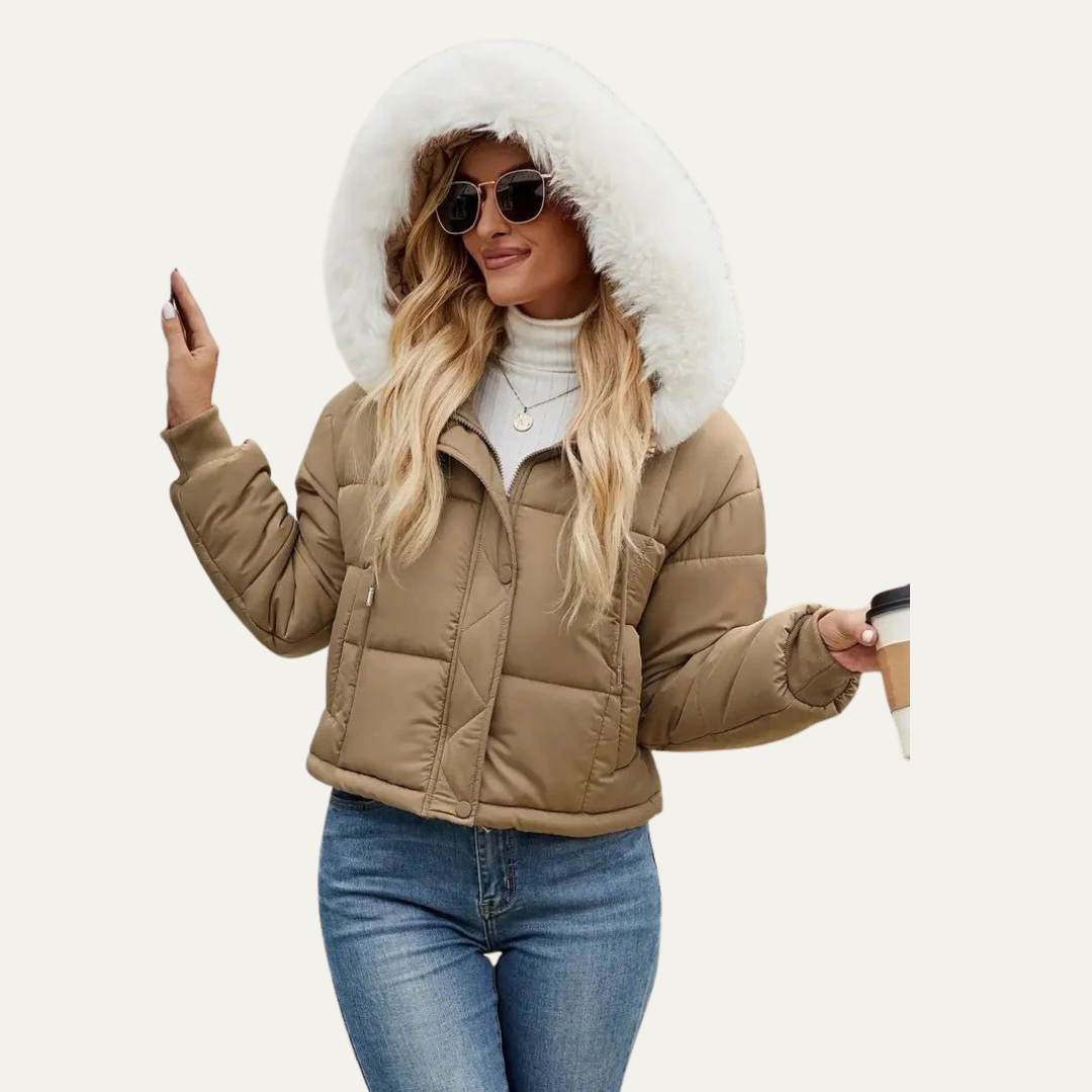 Short Puffy Winter Coat for Women