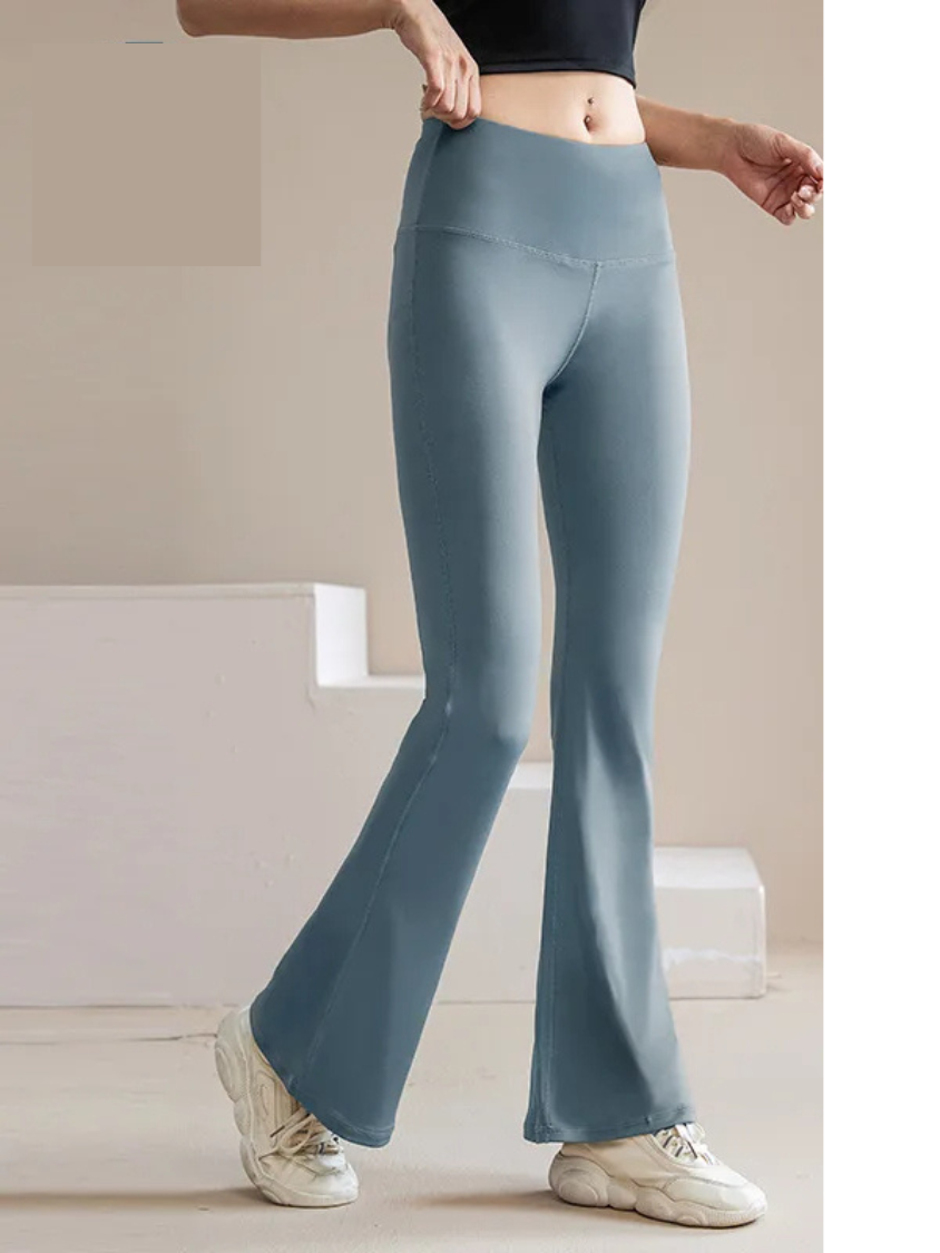 Relaxed Fit High Waisted Loose Leg Women's Pants