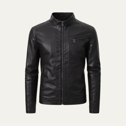 Men's Black Biker Leather Jacket - OutfitLondon