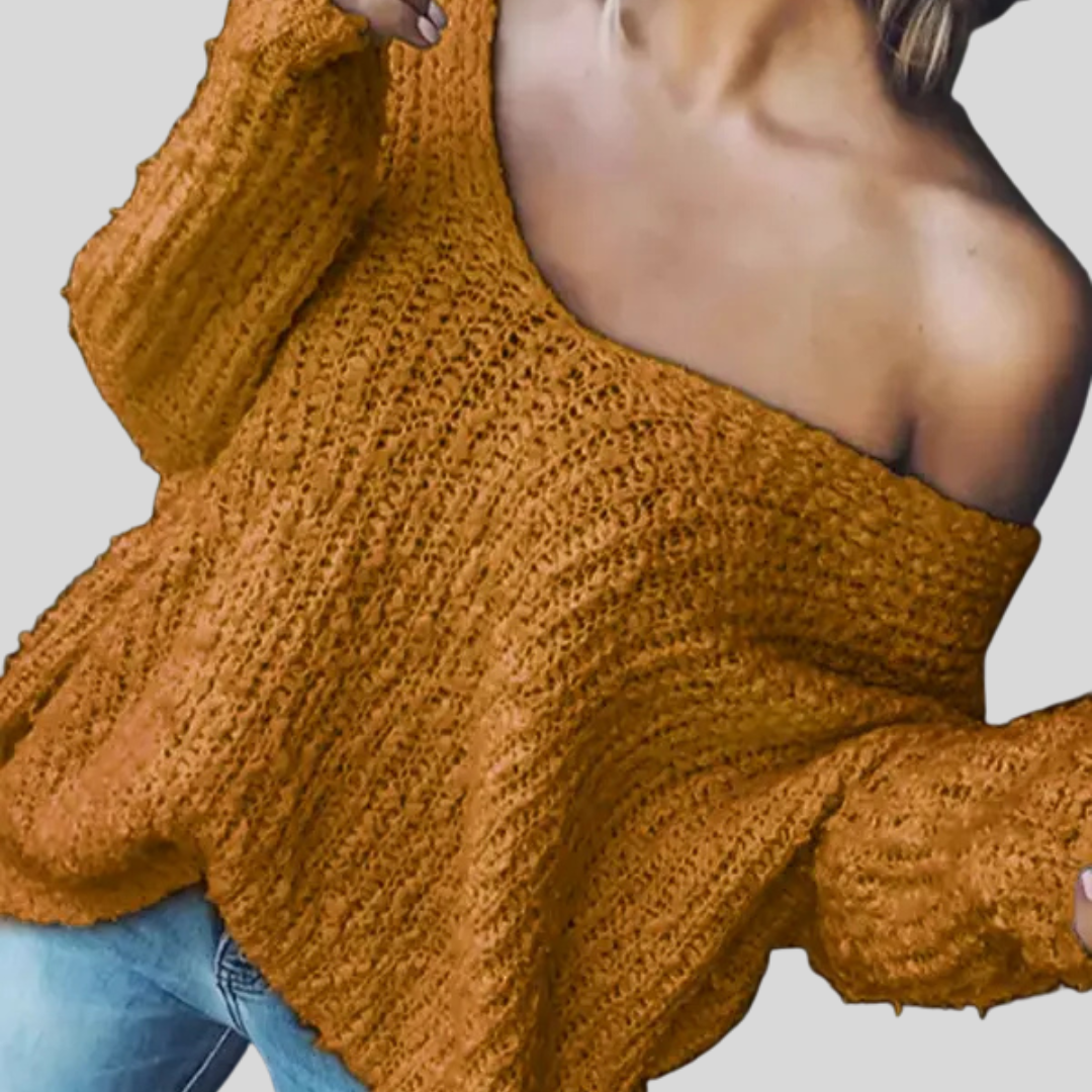 Soft Relaxed Fit Crew Neck Long Sweater