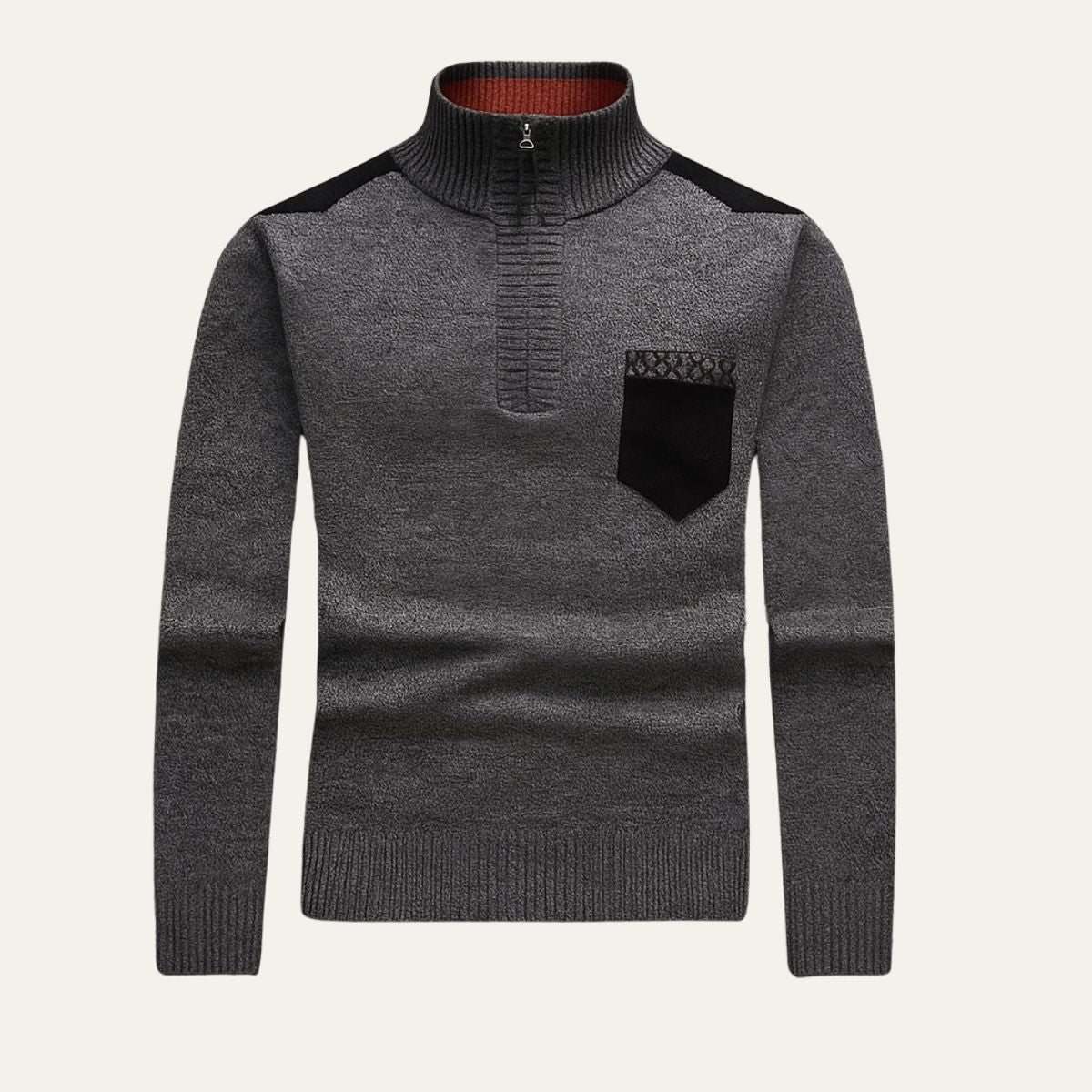 Colourful Patchwork Mens Half Zip Sweater - OutfitLondon