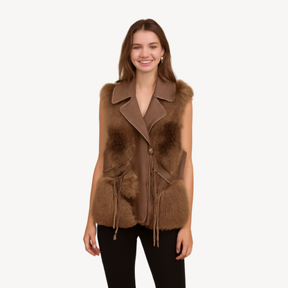 Plush Fleece Lined Vest for Ladies - OutfitLondon