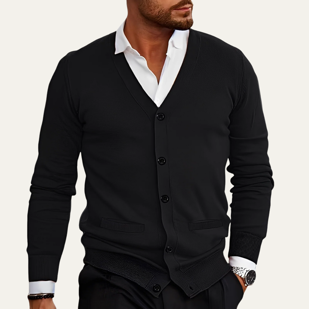 Men's Soft Crew Neck Knit Cardigan