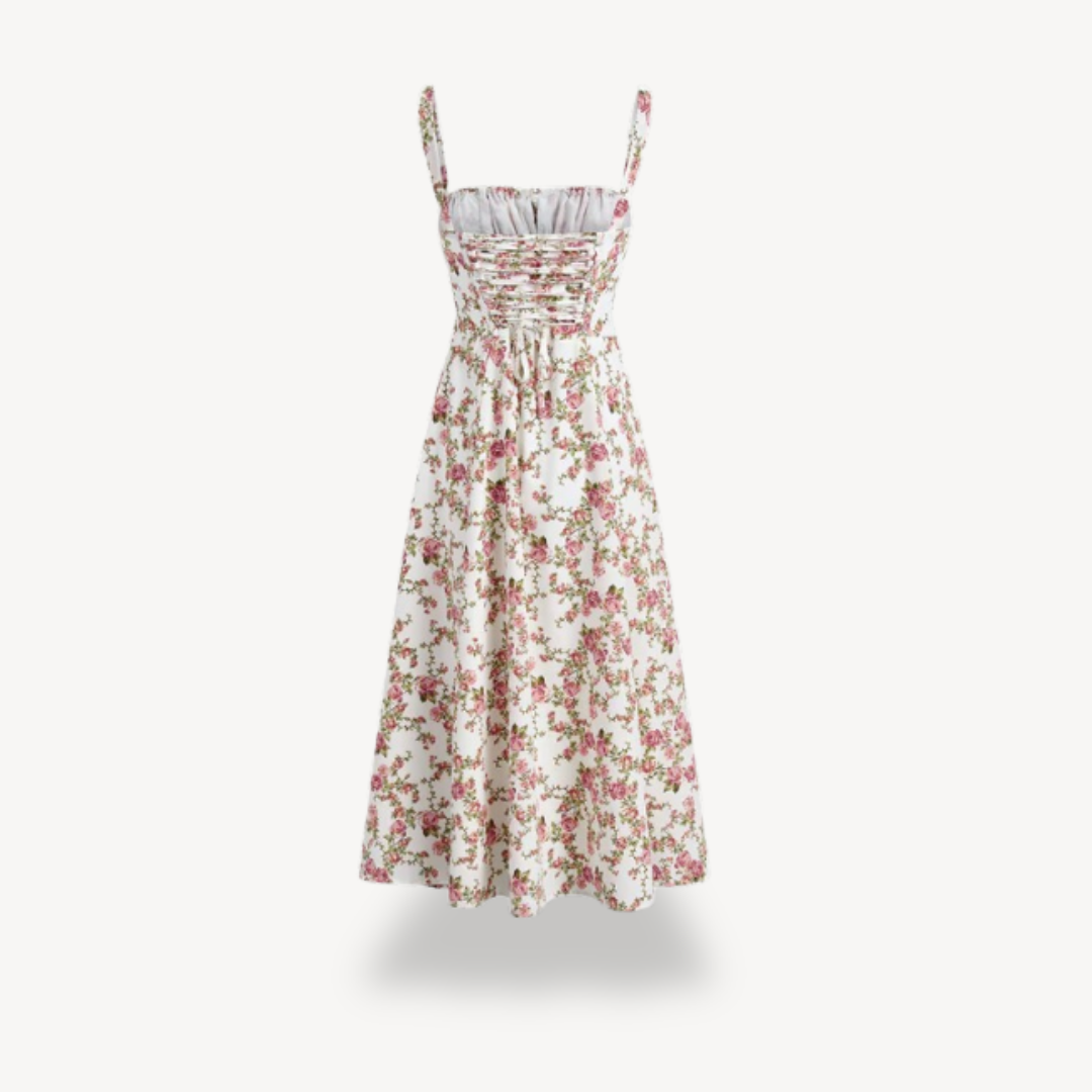 Ladies Pretty Floral Midi Summer Dress
