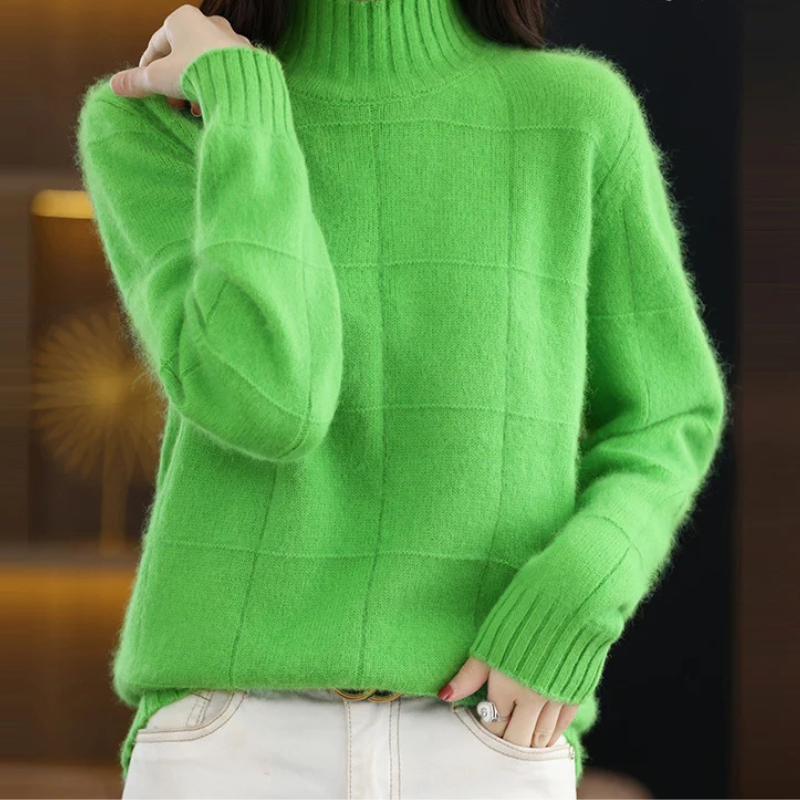 Cozy Plaid Waterproof Crew Neck Sweater