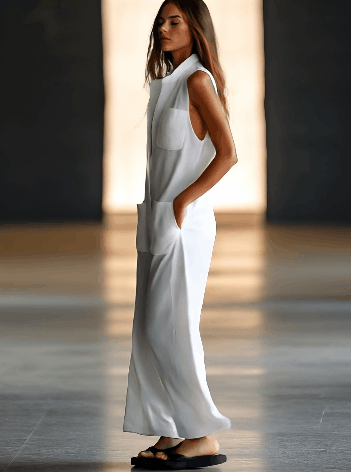 Relaxed Vintage Off White Romper Jumpsuit