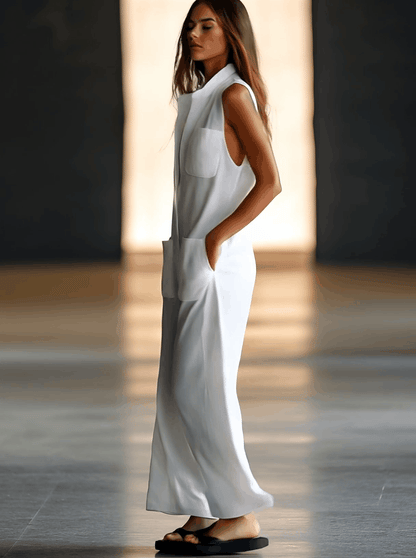 Relaxed Vintage Off White Romper Jumpsuit