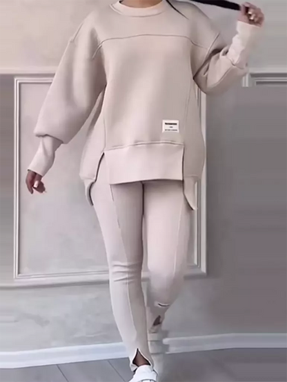 Cozy Ladies Patchwork Jumper and Legging Set