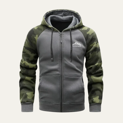 Men's Green Camo Athletic Hooded Jacket