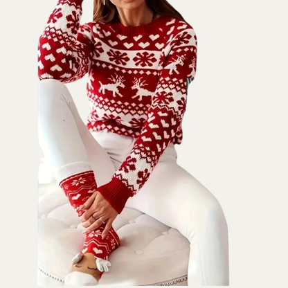 Colorful Winter Fair Isle Knit Sweater