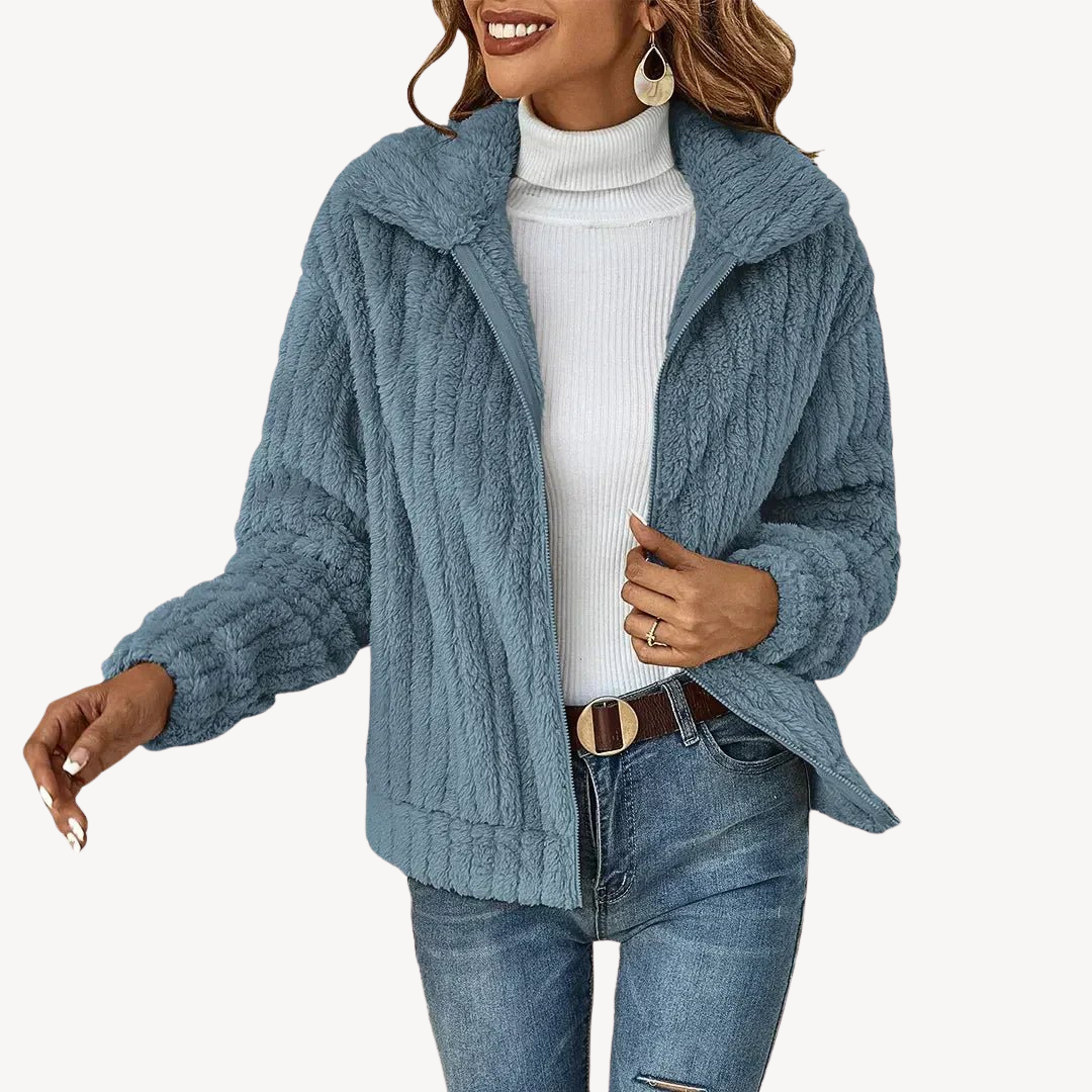 Soft Women's Fleece Zip Up Sweater