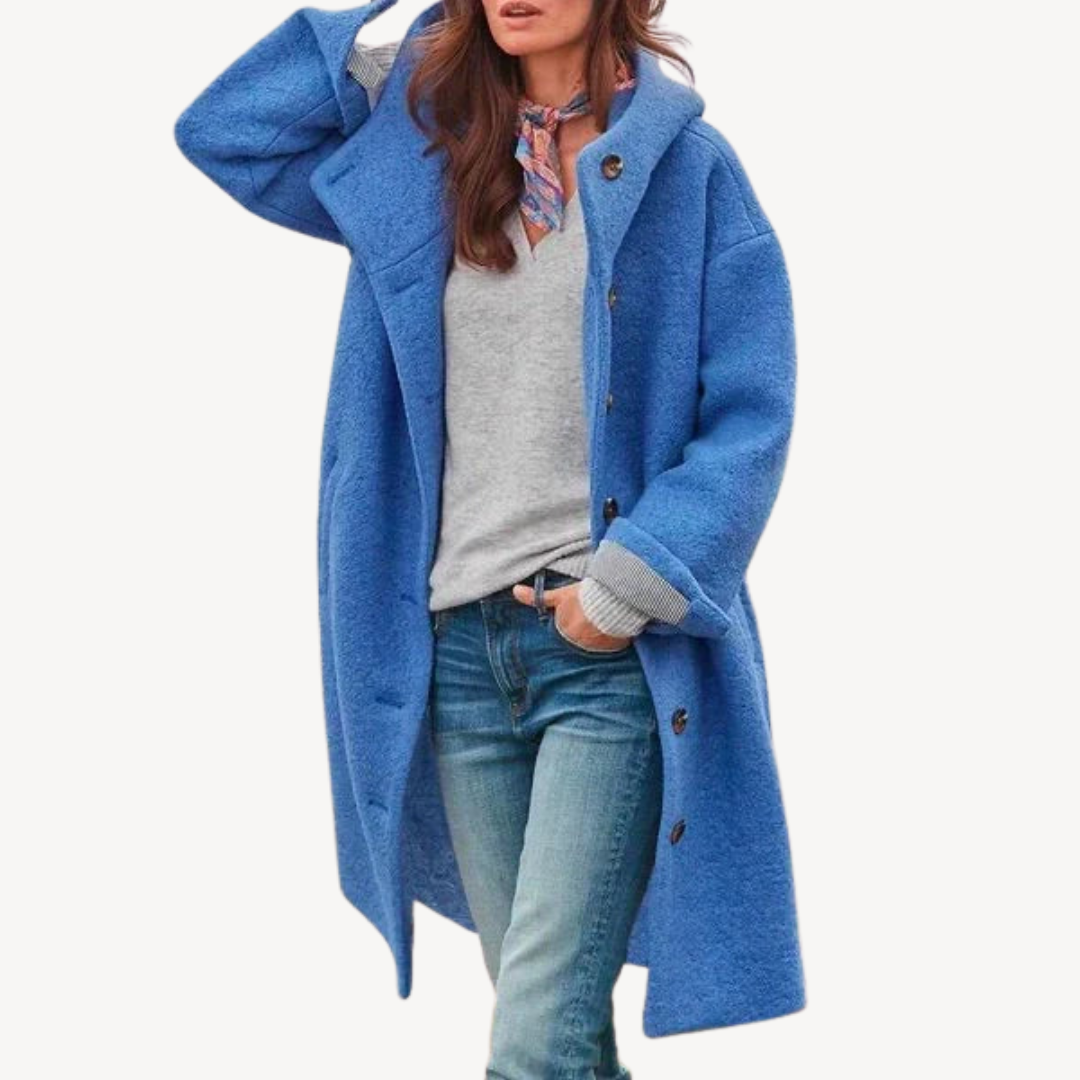 Ladies Warm Button Front Trench Coat