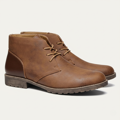 Vintage Men's Brown Leather Ankle Boots