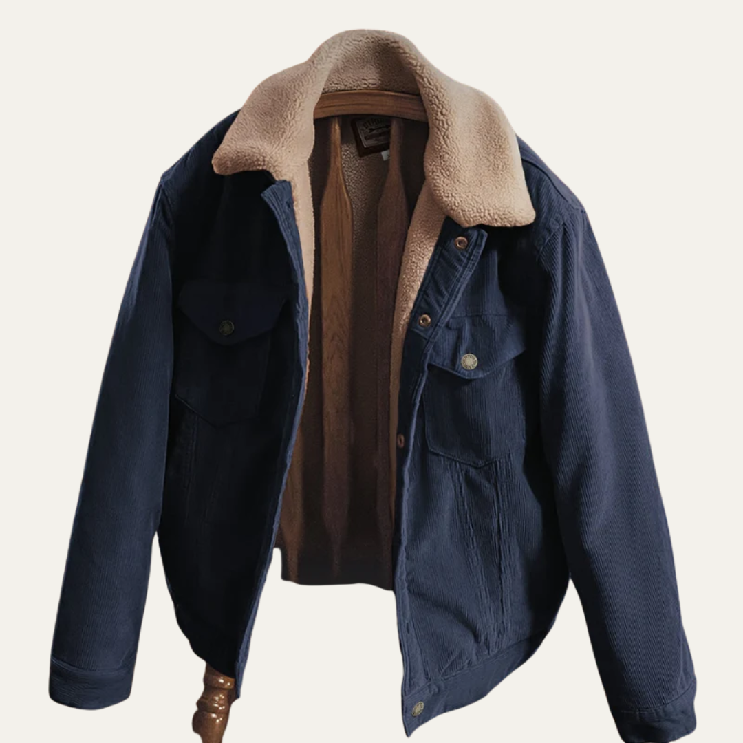 Men's Faux Fur Lined Denim Truckers Jacket