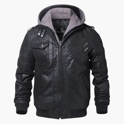 Men's Synthetic Biker Style Jacket