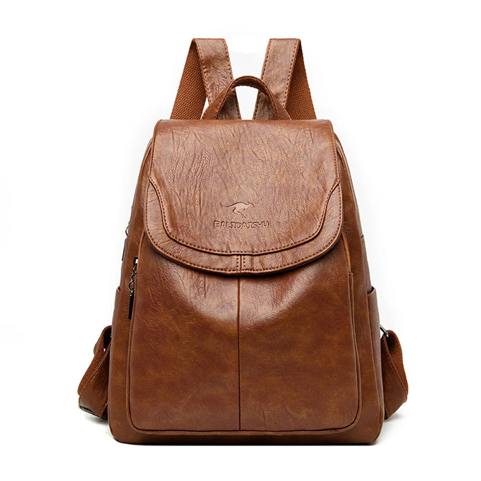 Secure Leather Backpack for Fashionable Women - OutfitLondon