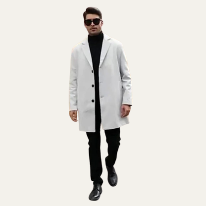 Warm Men's Long Wool Pea Coat