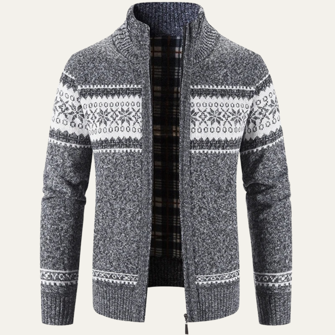 Warm Winter Cable Knit Mens Cardigan Sweater