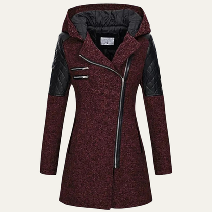 Warm Waterproof Ladies Long Asymmetrical Coat