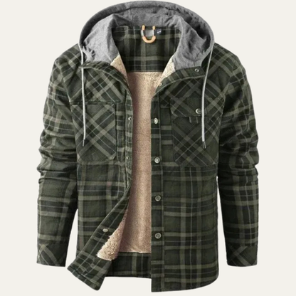 Warm Plaid Hoodie Flannel Jacket for Men