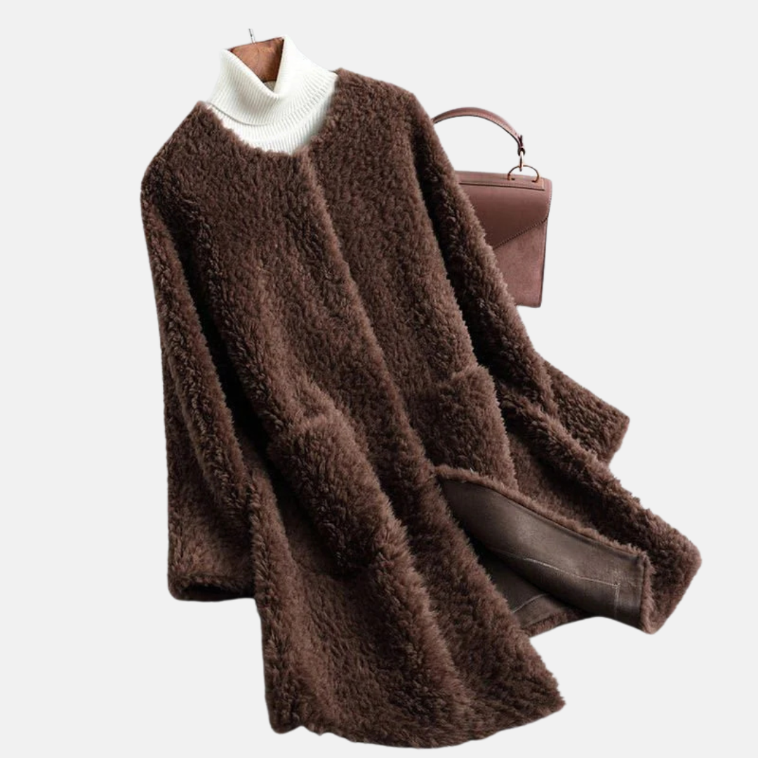 Soft Faux Fur Women's Coat with Open Front Design