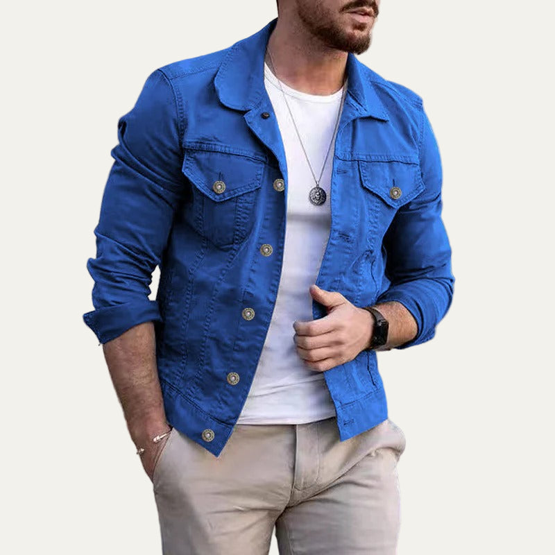 Men's Fitted Waist Cargo Jeans Jacket - OutfitLondon