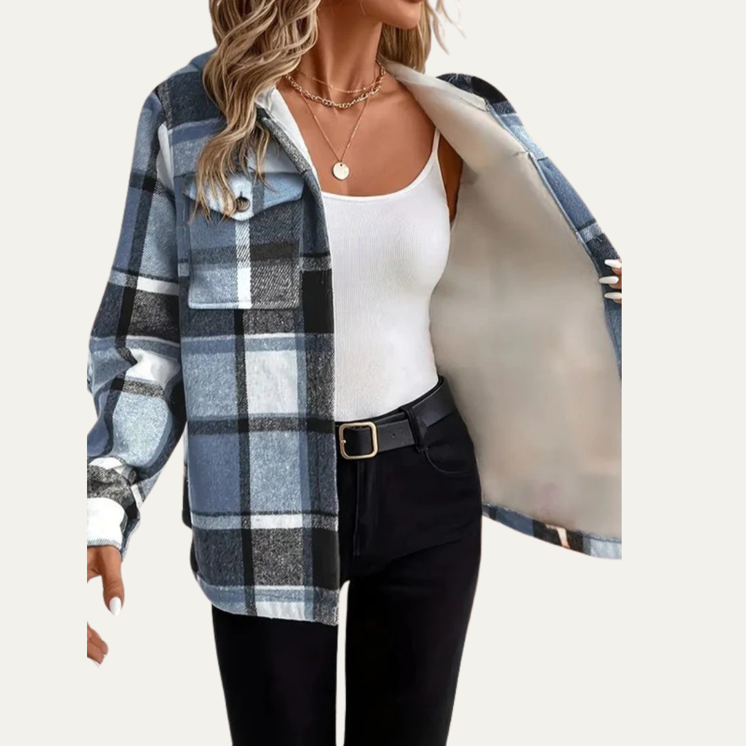 Women's Warm Checked Shirt Jacket