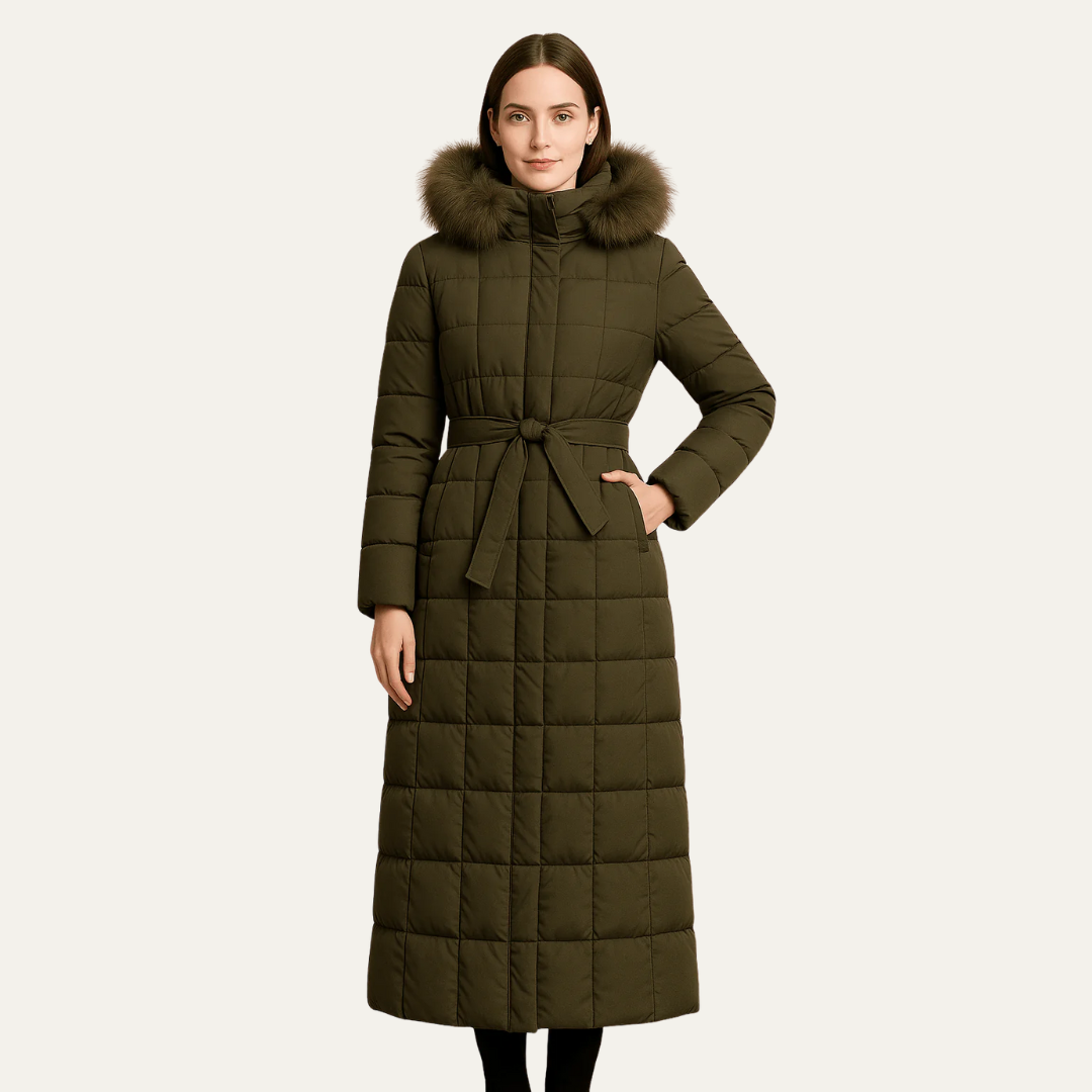 Ladies Long Padded Down Coat - OutfitLondon