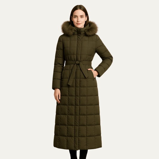 Ladies Long Padded Down Coat - OutfitLondon