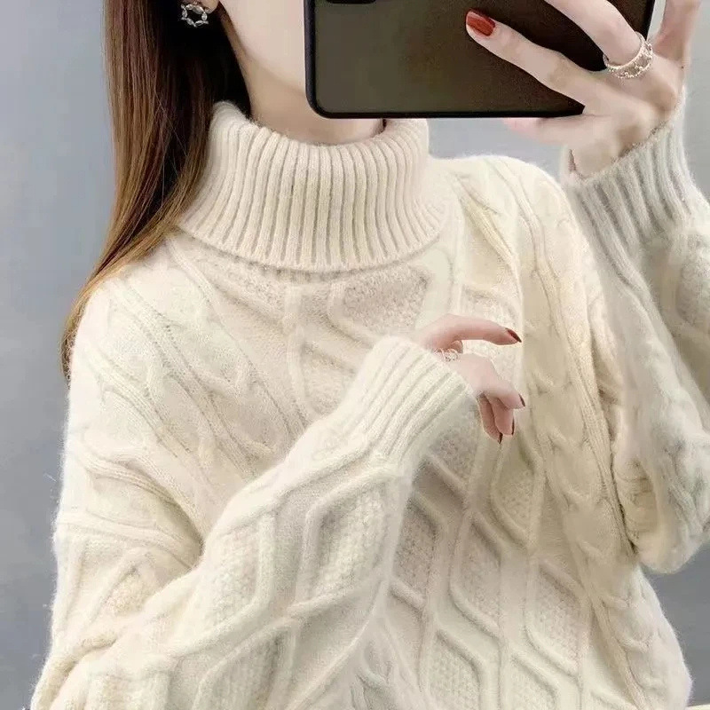 Soft Ladies Oversized Turtleneck Sweater