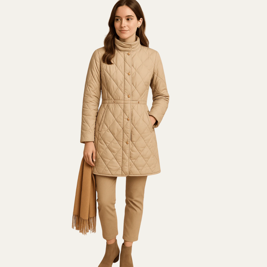 Ladies Luxury Padded Coat with Buttons