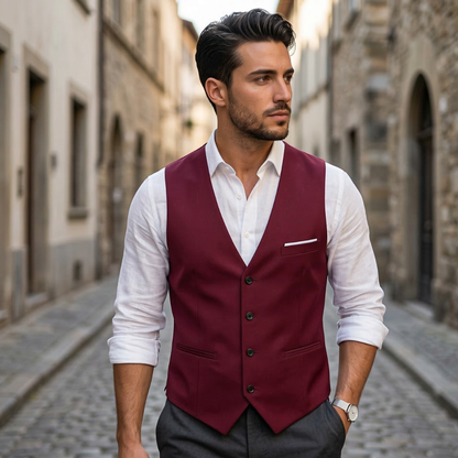 Classic Fit Mens Formal Vest Waistcoat