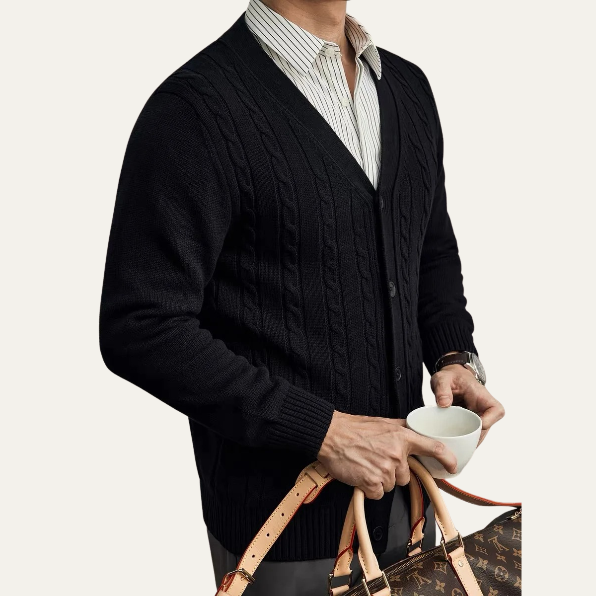 Warm Crew Neck Knitted Men's Winter Sweater