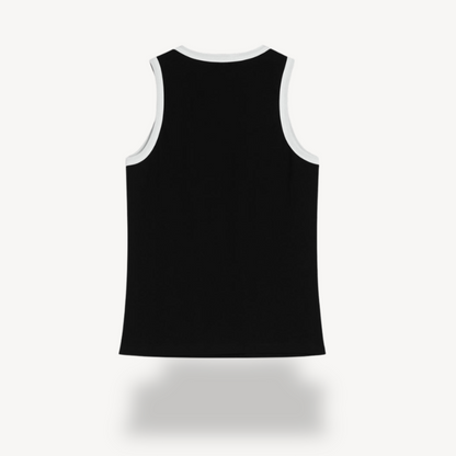 Women's White Trimmed Sleeveless Summer Top