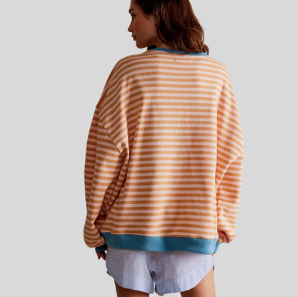 Fun Colorful Stripe Crew Sweater