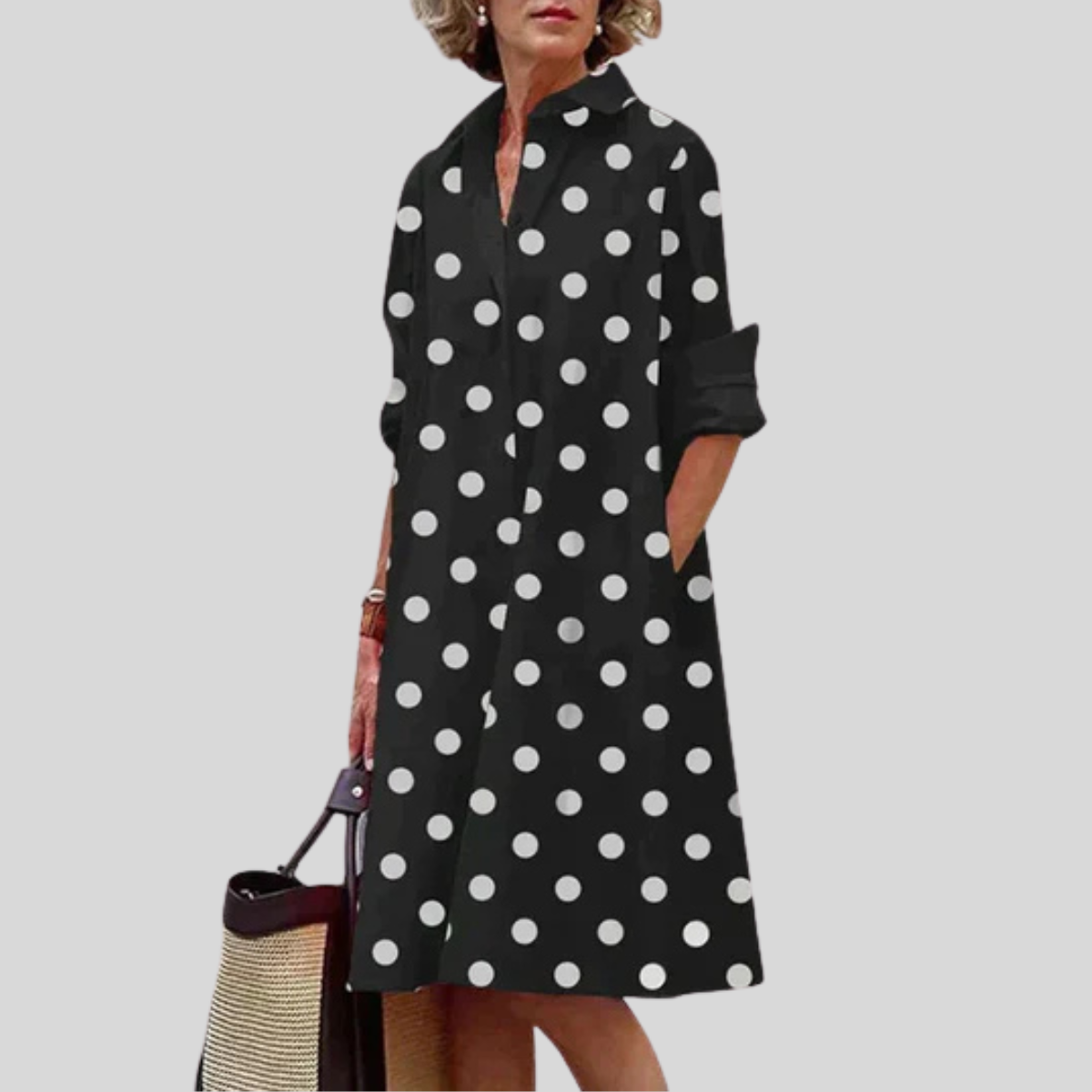 Chic Women's Dress With Side Pockets