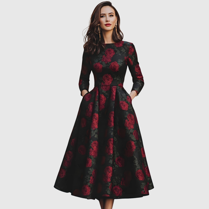 Chic Retro Floral Maxi Dress for Women