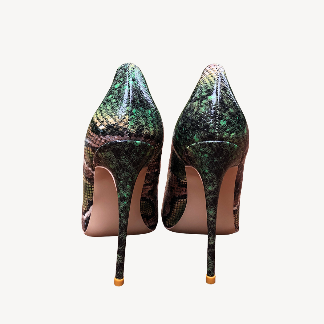 Comfortable Snake Print High Heels for Women