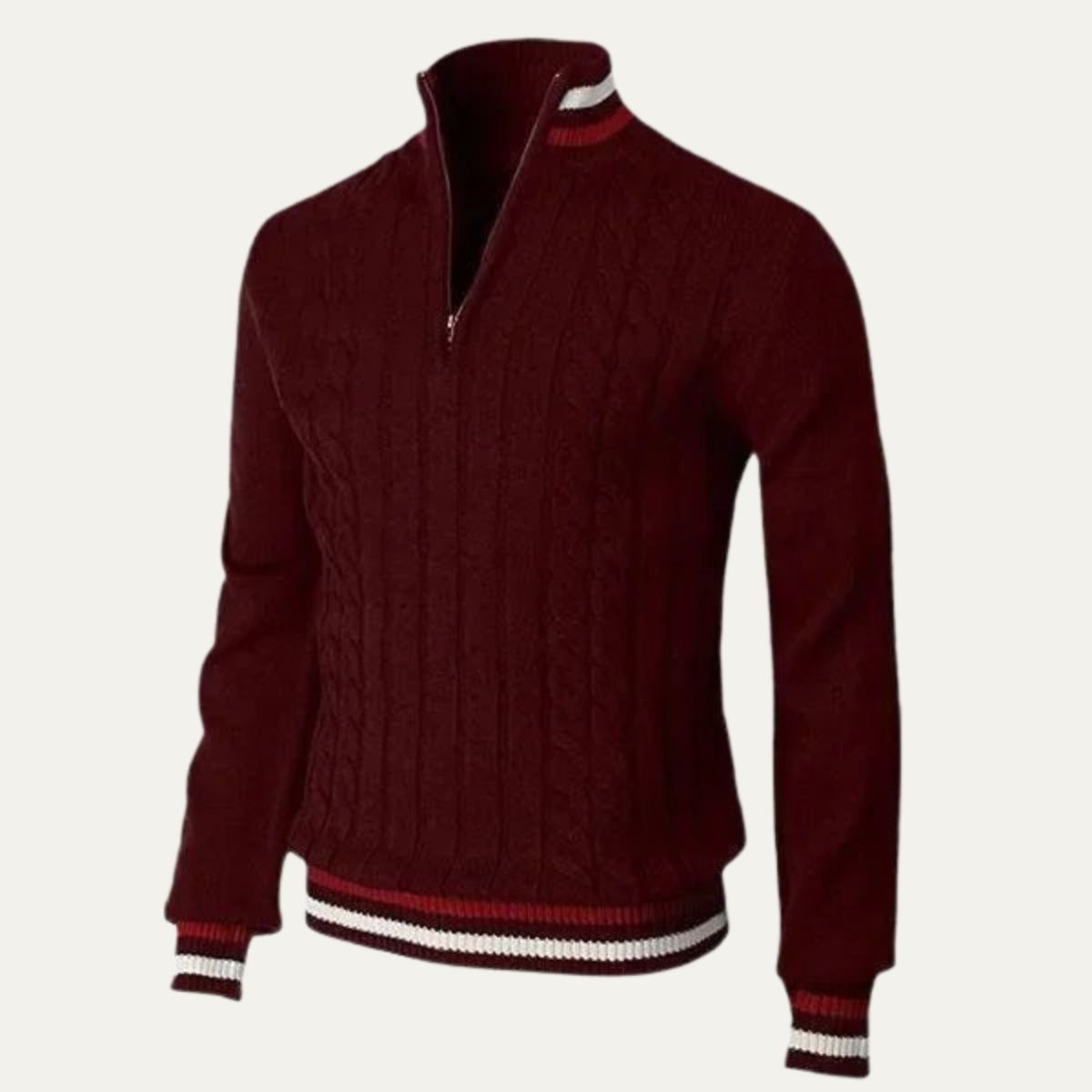 Cozy Mens Striped Crew Neck Knit Sweater