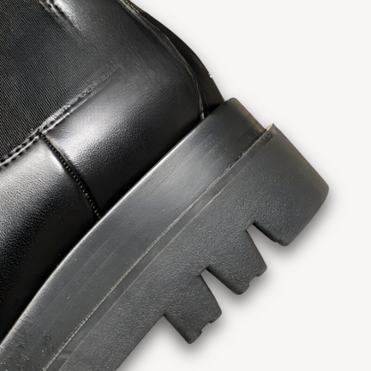Classic Black Leather Ankle Boots - Comfortable Slip On Shoes