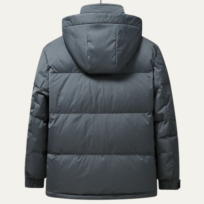 Warm Waterproof Mens Down Filled Hooded Parka Jacket