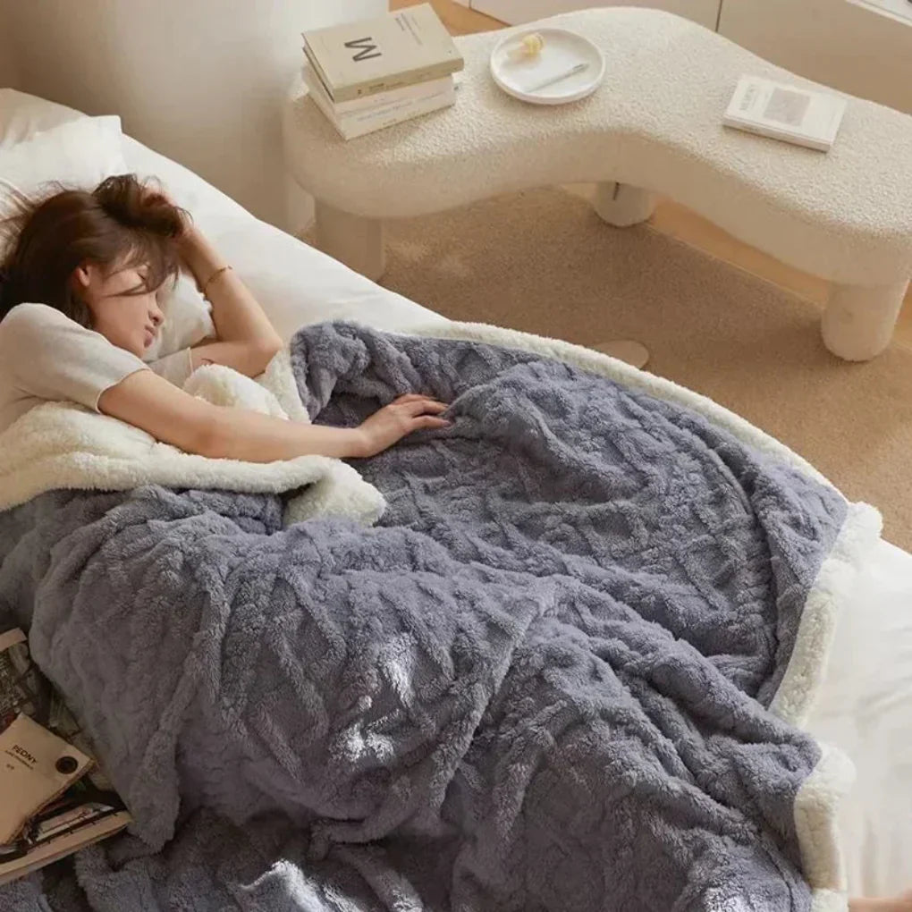 Plush Heavyweight Wool Throw Blanket