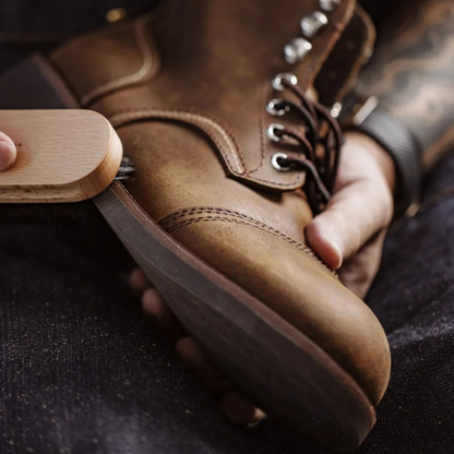 Tough Black Leather Military Boots