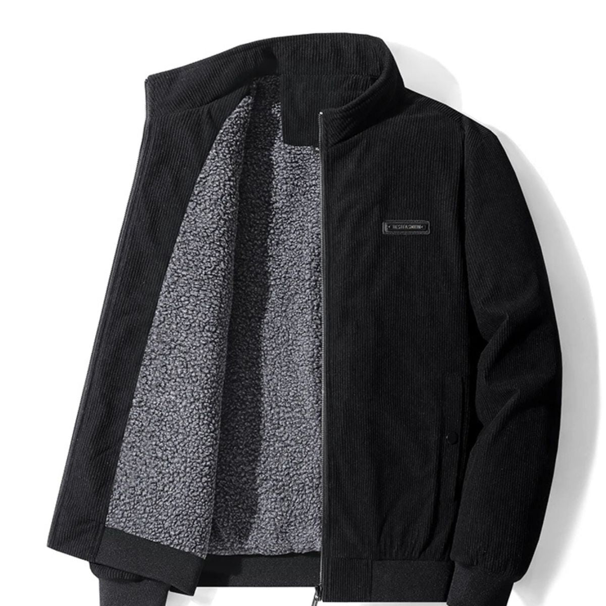 Warm Fleece Lined Corduroy Coat for Men