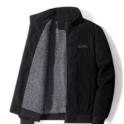 Warm Fleece Lined Corduroy Coat for Men