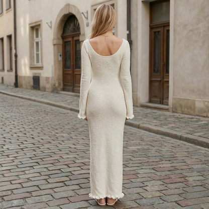 Slim Fit Long Sleeve Maxi Dress for Evening Wear